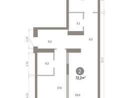 Продается 2-комнатная квартира ЖК Европейский берег, дом 46, 72.23  м&sup2;, 11090000 рублей