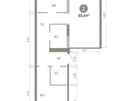 Продается 2-комнатная квартира ЖК Европейский берег, дом 46, 65.41  м&sup2;, 10100000 рублей