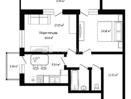 Продается 2-комнатная квартира Дуси Ковальчук ул, 64.4  м&sup2;, 8700000 рублей
