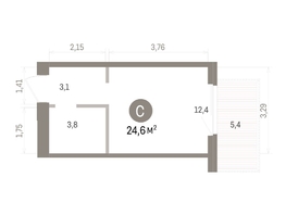 Продается Студия ЖК Пшеница, дом 5.2, 24.63  м&sup2;, 4040000 рублей