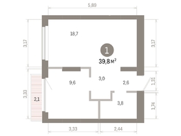 Продается 1-комнатная квартира ЖК Лебедевский квартал, дом 1, 39.8  м&sup2;, 6750000 рублей