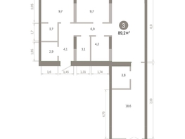 Продается 3-комнатная квартира ЖК Европейский берег, дом 45, 89.17  м&sup2;, 13580000 рублей