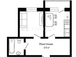 Продается 1-комнатная квартира Николаева ул, 37.9  м&sup2;, 9500000 рублей
