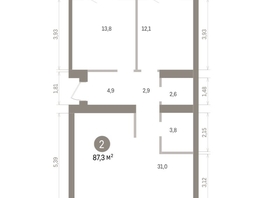 Продается 2-комнатная квартира ЖК Пшеница, дом 5.2, 87.25  м&sup2;, 10150000 рублей
