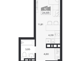 Продается Студия ЖК Ясный берег, дом 33, 24.65  м&sup2;, 5610000 рублей