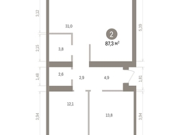 Продается 2-комнатная квартира ЖК Пшеница, дом 5.2, 87.25  м&sup2;, 10160000 рублей
