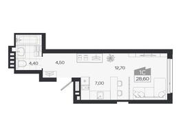 Продается Студия ЖК Ясный берег, дом 33, 28.6  м&sup2;, 4763000 рублей