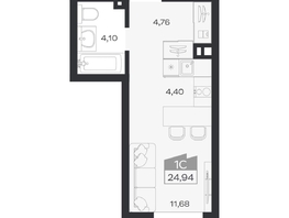 Продается Студия ЖК Ясный берег, дом 33, 24.94  м&sup2;, 5016000 рублей