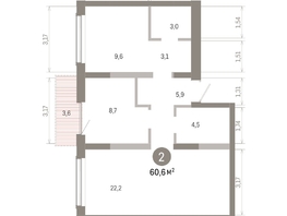 Продается 2-комнатная квартира ЖК Европейский берег, дом 46, 60.58  м&sup2;, 9860000 рублей
