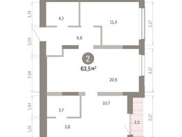 Продается 2-комнатная квартира ЖК Европейский берег, дом 46, 63.47  м&sup2;, 10160000 рублей