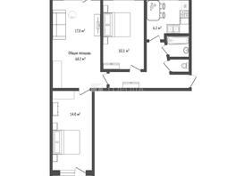 Продается 3-комнатная квартира Зыряновская ул, 60.2  м&sup2;, 8000000 рублей