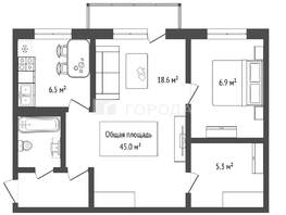 Продается 2-комнатная квартира Шукшина ул, 45  м&sup2;, 3900000 рублей
