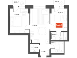 Продается 2-комнатная квартира  Квартал ЩА, 53.9  м&sup2;, 11390000 рублей