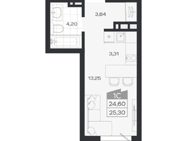 Продается Студия ЖК Ясный берег, дом 20, 25.3  м&sup2;, 4671000 рублей