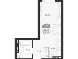 Продается Студия ЖК Ясный берег, дом 20, 28.11  м&sup2;, 5172000 рублей