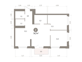 Продается 2-комнатная квартира ЖК Город на озере, 74.73  м&sup2;, 16120000 рублей