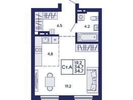 Продается Студия ЖК Сила леса, корп 1, 34.7  м&sup2;, 5600000 рублей