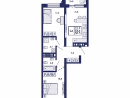 Продается 2-комнатная квартира ЖК Сила леса, корп 1, 58.3  м&sup2;, 8500000 рублей