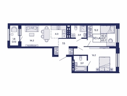 Продается 3-комнатная квартира ЖК Сила леса, корп 2, 63.7  м&sup2;, 8950000 рублей
