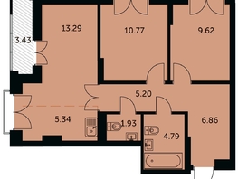 Продается 3-комнатная квартира ЖК Академия, дом 3, 59.52  м&sup2;, 12180000 рублей