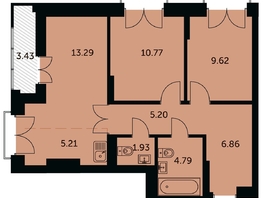 Продается 3-комнатная квартира ЖК Академия, дом 3, 59.3  м&sup2;, 12300000 рублей