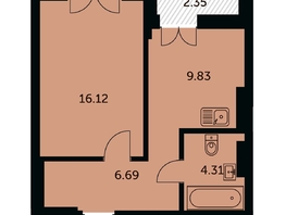 Продается 1-комнатная квартира ЖК Академия, дом 3, 38.1  м&sup2;, 8910000 рублей
