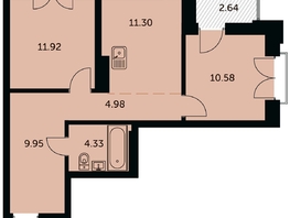 Продается 2-комнатная квартира ЖК Академия, дом 3, 54.2  м&sup2;, 11570000 рублей