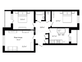 Продается 3-комнатная квартира Ивлева ул, 76.6  м&sup2;, 5500000 рублей