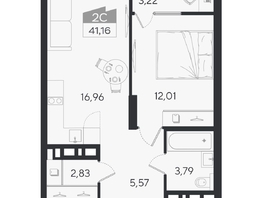 Продается 2-комнатная квартира ЖК Ясный берег, дом 10, бс 6-7, 44.38  м&sup2;, 7944000 рублей