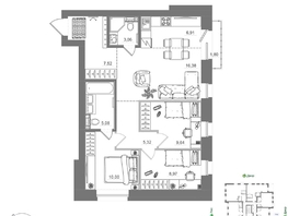 Продается 3-комнатная квартира ЖК Спектр, дом 10, 74.49  м&sup2;, 13130000 рублей