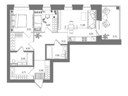 Продается 2-комнатная квартира ЖК Спектр, дом 10, 79.59  м&sup2;, 12190000 рублей