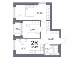Продается 2-комнатная квартира ЖК Горская Лагуна, 54.3  м&sup2;, 13760000 рублей