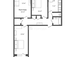 Продается 3-комнатная квартира Дуси Ковальчук ул, 61.3  м&sup2;, 6600000 рублей