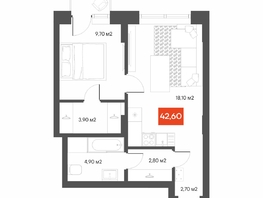 Продается 1-комнатная квартира  Квартал ЩА, 42.6  м&sup2;, 8590000 рублей