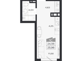 Продается Студия ЖК Ясный берег, дом 20, 24.56  м&sup2;, 4696000 рублей