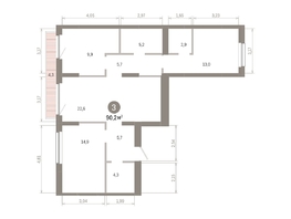 Продается 3-комнатная квартира ЖК Лебедевский квартал, д 1, 90.2  м&sup2;, 11720000 рублей