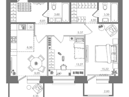 Продается 2-комнатная квартира ЖК Спектр, дом 9, 75.26  м&sup2;, 11190000 рублей