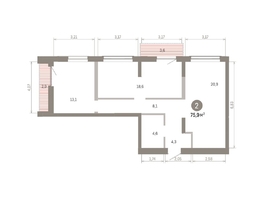 Продается 2-комнатная квартира ЖК Европейский берег, дом 46, 75.93  м&sup2;, 12910000 рублей