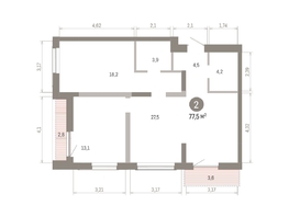Продается 2-комнатная квартира ЖК Европейский берег, дом 46, 77.49  м&sup2;, 10650000 рублей