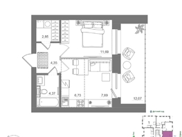 Продается Студия ЖК Спектр, дом 10, 49.96  м&sup2;, 7652000 рублей