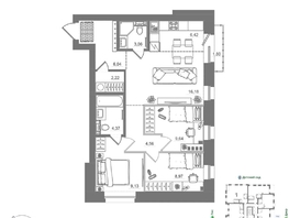 Продается 3-комнатная квартира ЖК Спектр, дом 10, 72.21  м&sup2;, 12719000 рублей