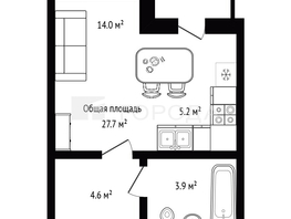 Продается Студия генерал-майора Рожкина А.Н. ул, 27.7  м&sup2;, 4350000 рублей