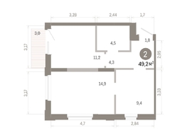 Продается 2-комнатная квартира ЖК Город на озере, 49.17  м&sup2;, 11680000 рублей
