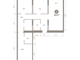 Продается 3-комнатная квартира ЖК Европейский берег, дом 46, 90.5  м&sup2;, 11520000 рублей