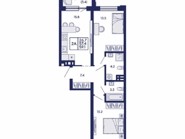 Продается 2-комнатная квартира ЖК Сила леса, корп 1, 59.1  м&sup2;, 9000000 рублей