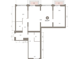 Продается 3-комнатная квартира ЖК Европейский берег, дом 32, 113.8  м&sup2;, 15130000 рублей