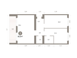 Продается 2-комнатная квартира ЖК Пшеница, дом 5.2, 80.92  м&sup2;, 11830000 рублей