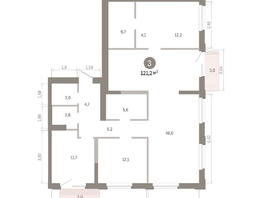 Продается 3-комнатная квартира ЖК Город на озере, 121.1  м&sup2;, 21480000 рублей