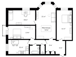 Продается 4-комнатная квартира Бетонная ул, 90.9  м&sup2;, 6950000 рублей