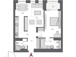 Продается 2-комнатная квартира  Дом Нобель, 62.4  м&sup2;, 12100000 рублей